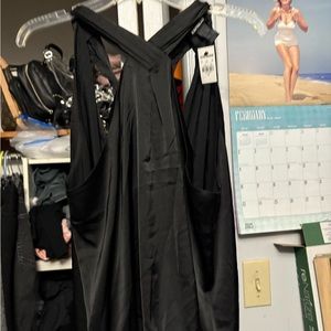 Express Black Backless Buttoned Tank Top